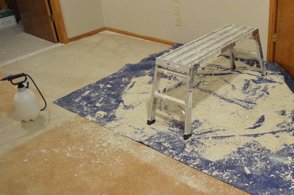 One Step Forward...More Tips For DIY Popcorn Ceiling Removal - Loving Here