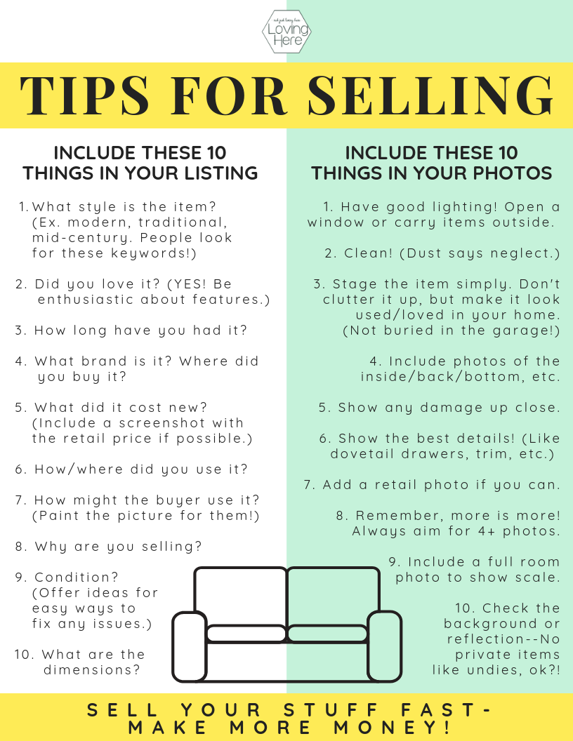 Tips for Getting the Most Money Selling Secondhand - Loving Here