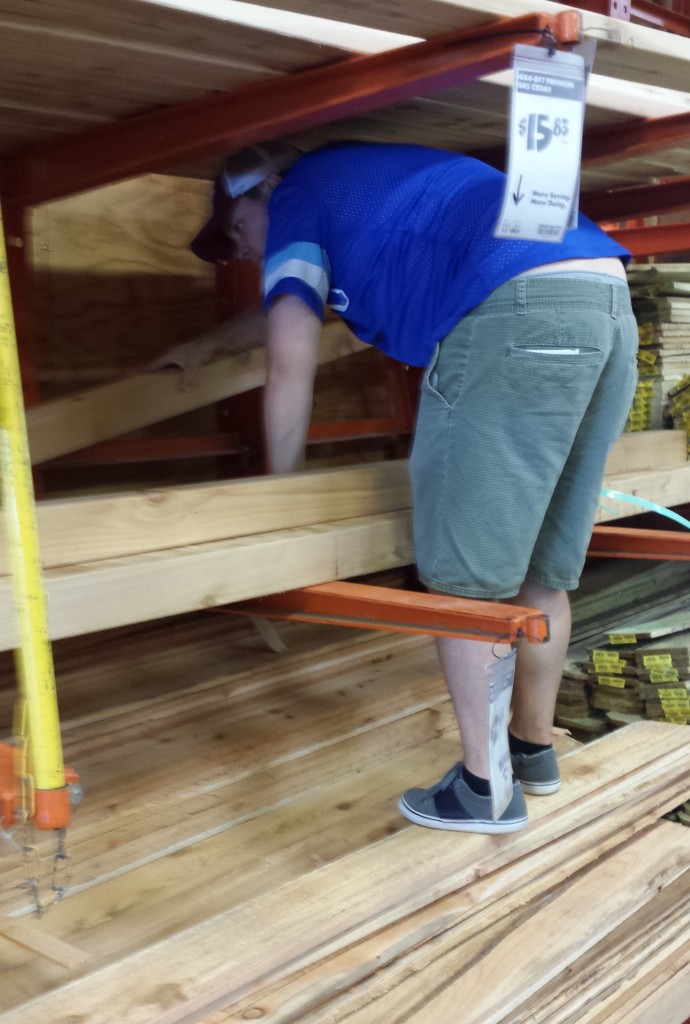 Choosing Lumber at Home Depot