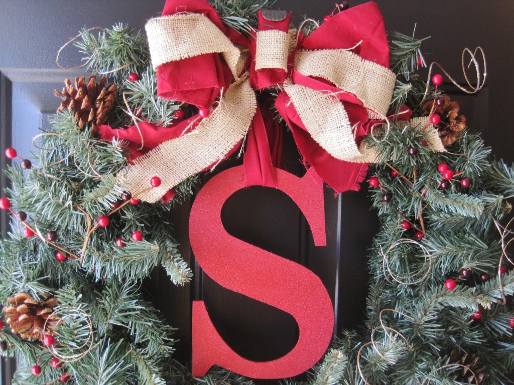 DIY Monogram Christmas Wreath