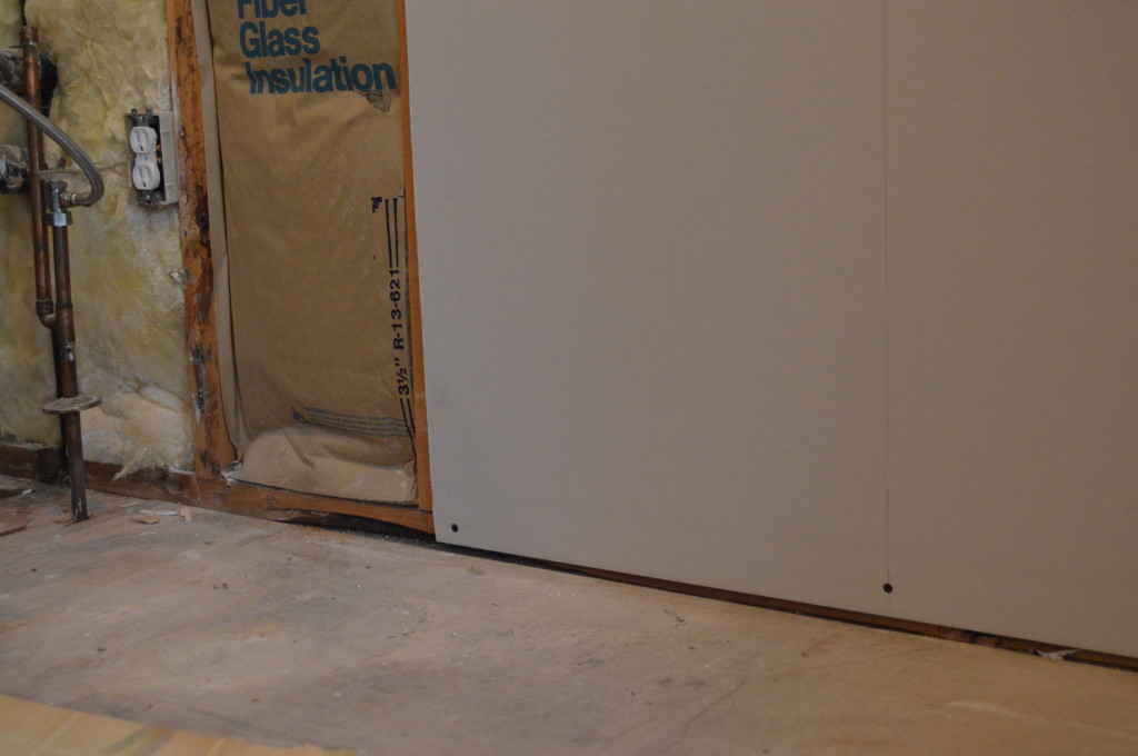 Drywall gap for flooring