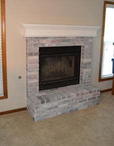 Finally Finished...The Basement Fireplace Makeover - Loving Here