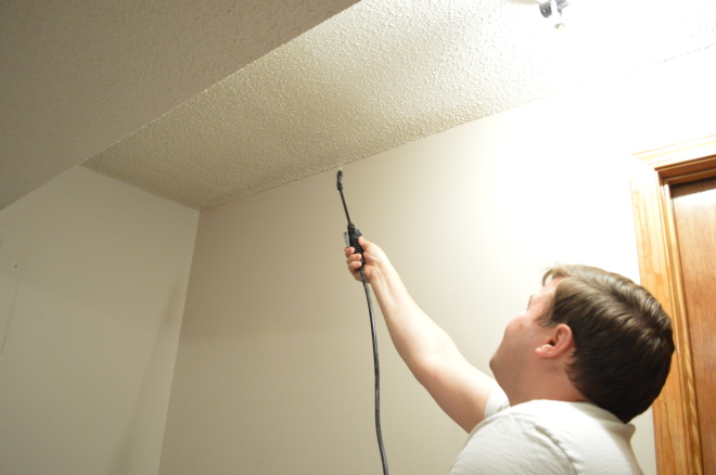 One Step Forward...More Tips for DIY Popcorn Ceiling Removal - Loving Here