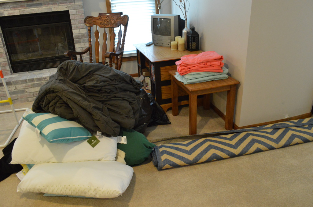 Guest Room Basement Furniture Mess
