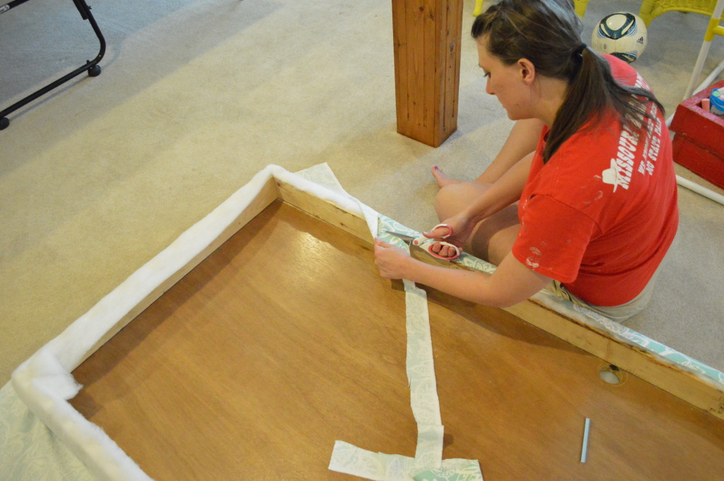 DIY Upholstered Headboard Trimming Fabric