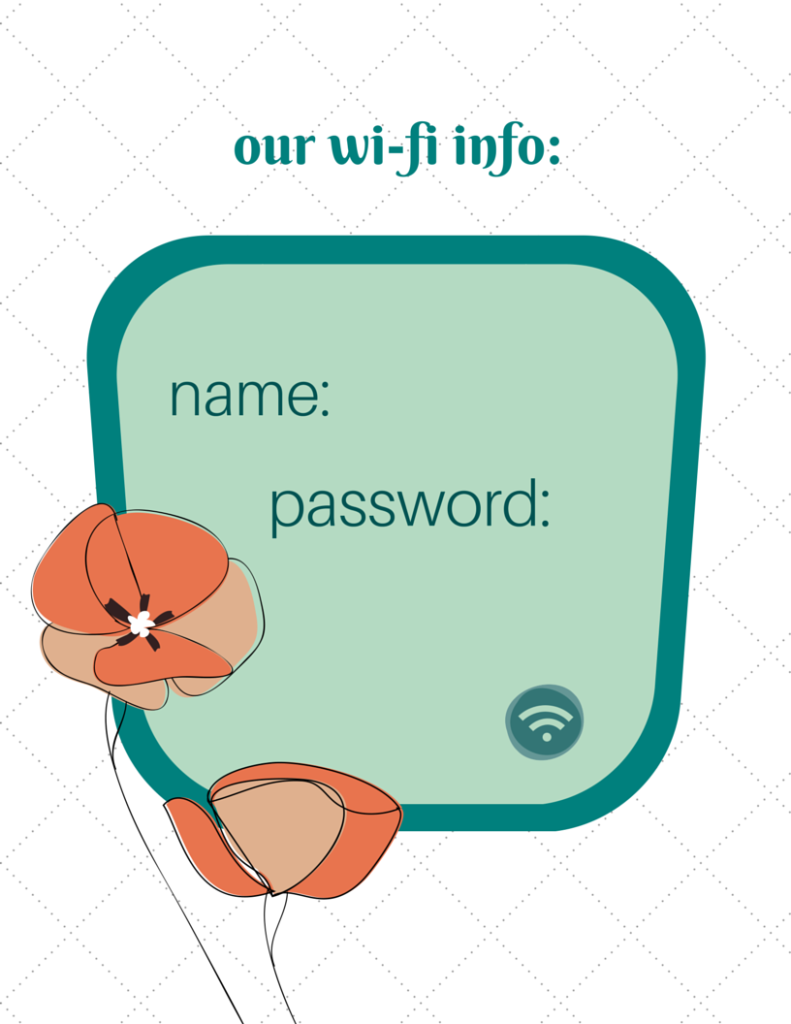 wifi password printable