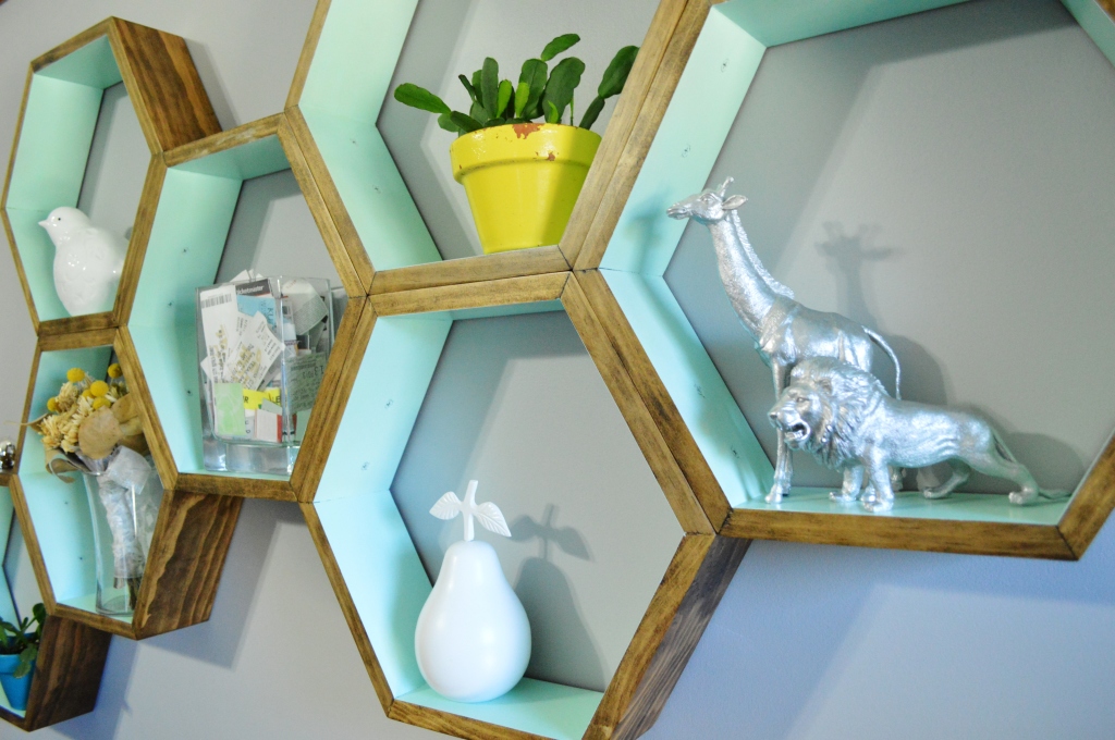 DIY Honeycomb Shelves Decor Spray Painted Finds