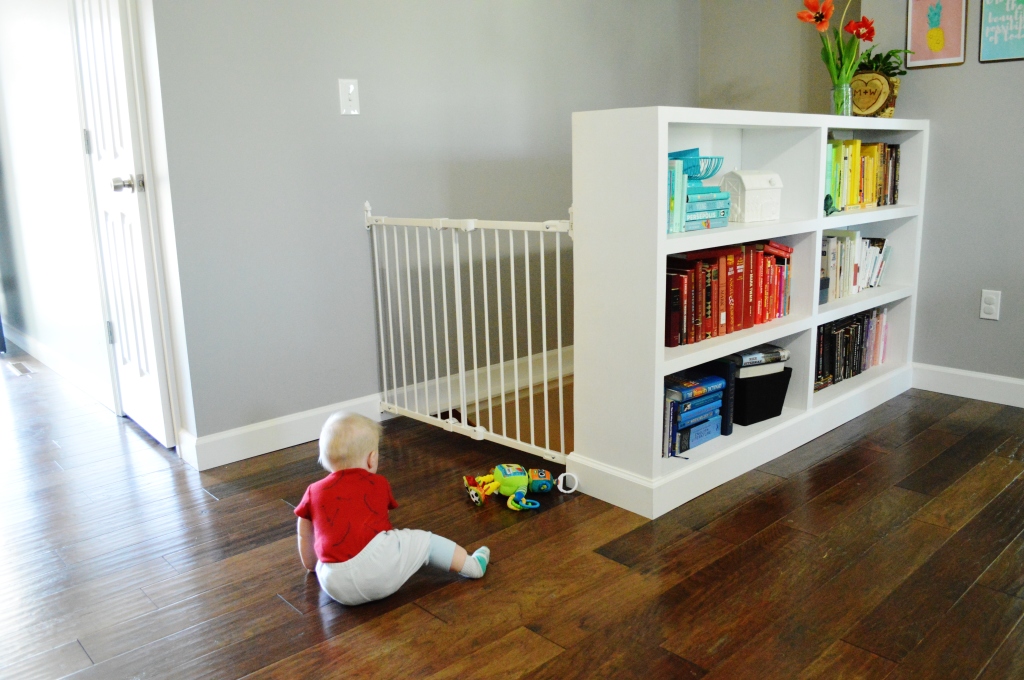 Baby gate installed on top of stairs Will crawling